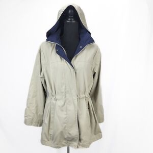 LONDON FOG LTD EDT Hooded Beige Jacket Size Medium